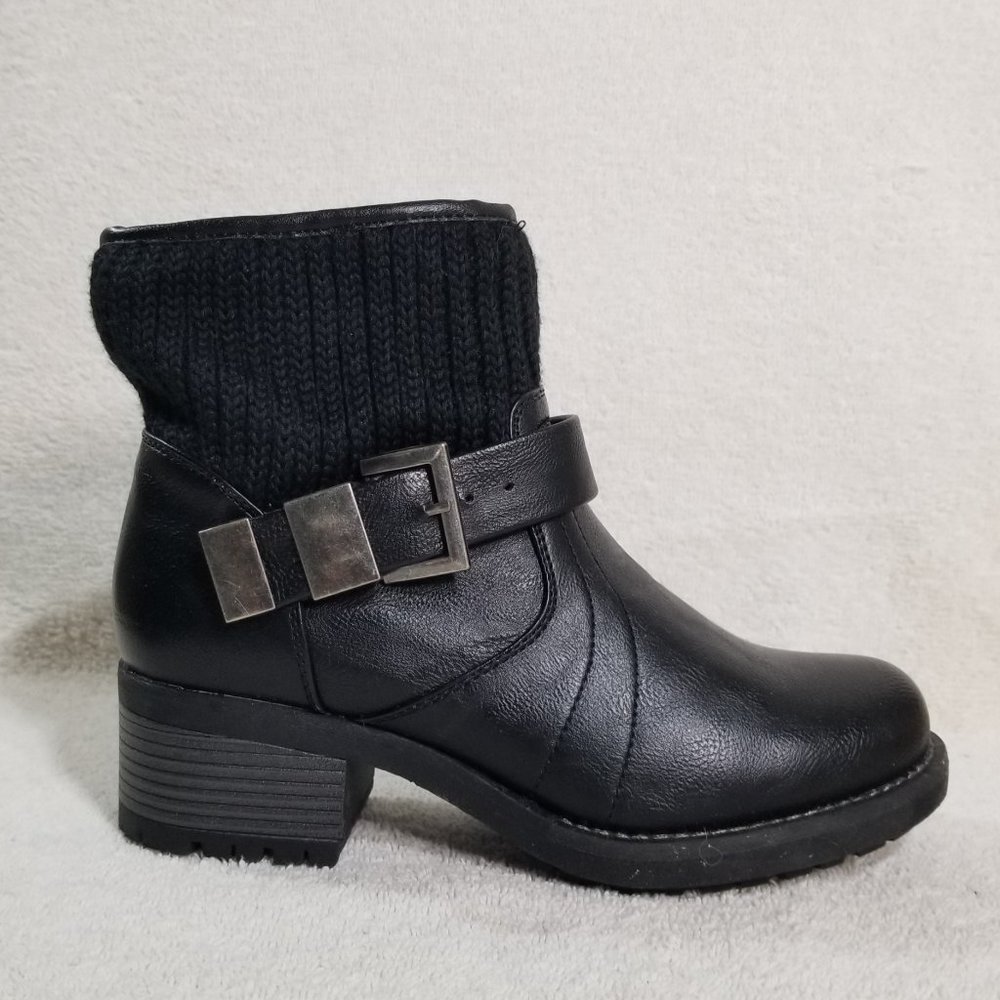 Vangelo black ankle boots with fur lining